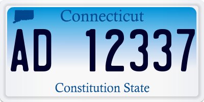 CT license plate AD12337