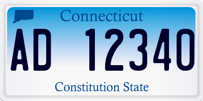 CT license plate AD12340