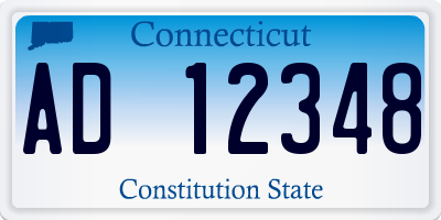 CT license plate AD12348