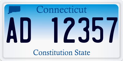 CT license plate AD12357