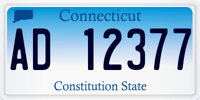CT license plate AD12377