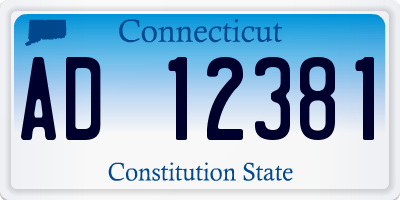CT license plate AD12381