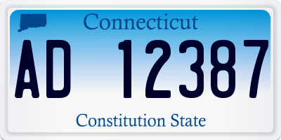 CT license plate AD12387