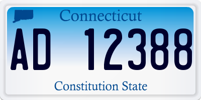 CT license plate AD12388