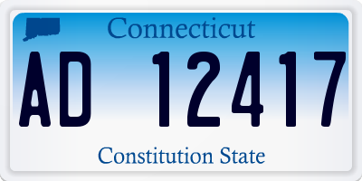 CT license plate AD12417
