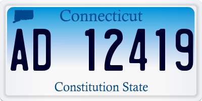 CT license plate AD12419