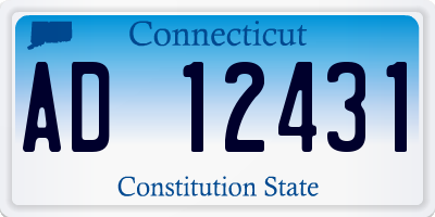 CT license plate AD12431