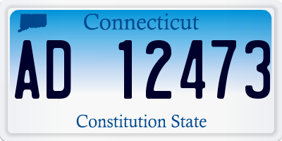 CT license plate AD12473