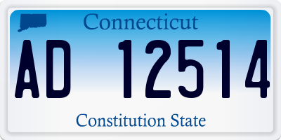 CT license plate AD12514