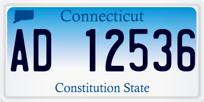 CT license plate AD12536