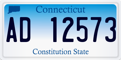 CT license plate AD12573