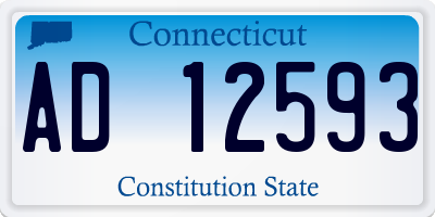 CT license plate AD12593
