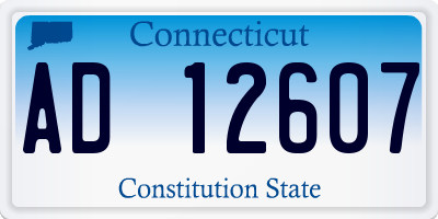 CT license plate AD12607