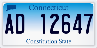 CT license plate AD12647