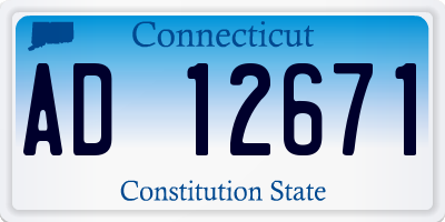 CT license plate AD12671