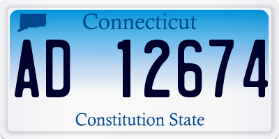 CT license plate AD12674