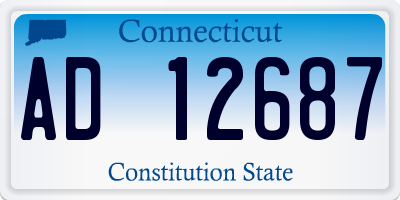 CT license plate AD12687