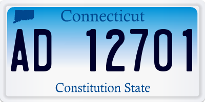 CT license plate AD12701