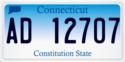 CT license plate AD12707