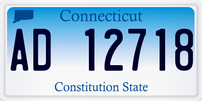 CT license plate AD12718