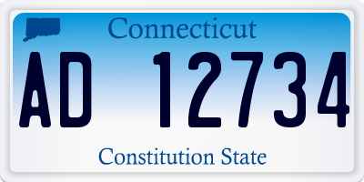 CT license plate AD12734