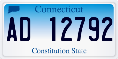 CT license plate AD12792