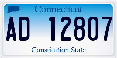 CT license plate AD12807