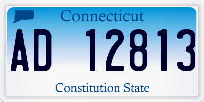 CT license plate AD12813