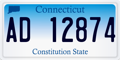 CT license plate AD12874