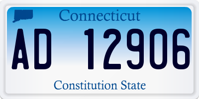 CT license plate AD12906
