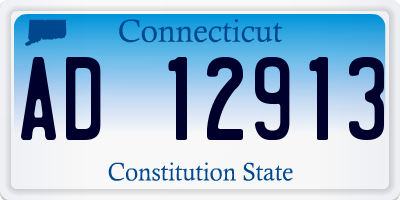 CT license plate AD12913