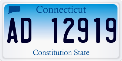 CT license plate AD12919