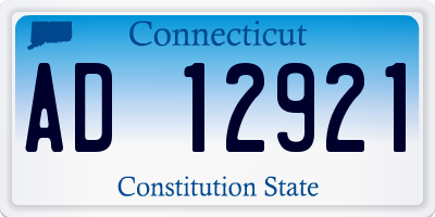 CT license plate AD12921