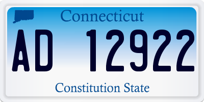 CT license plate AD12922