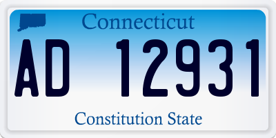 CT license plate AD12931