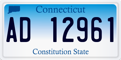 CT license plate AD12961