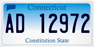 CT license plate AD12972