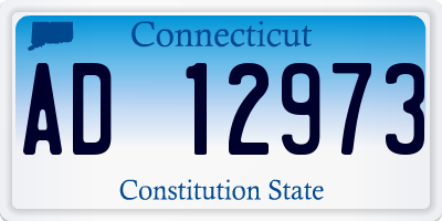 CT license plate AD12973
