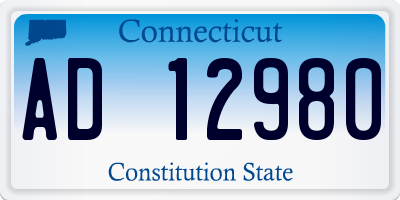 CT license plate AD12980