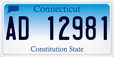 CT license plate AD12981