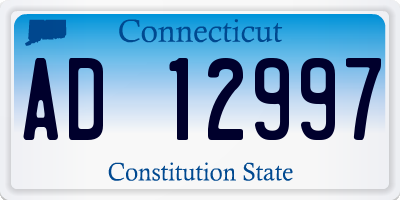 CT license plate AD12997