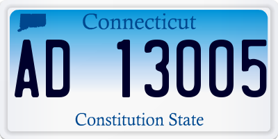 CT license plate AD13005