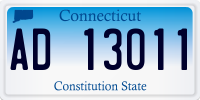 CT license plate AD13011