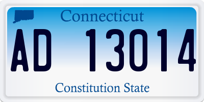 CT license plate AD13014