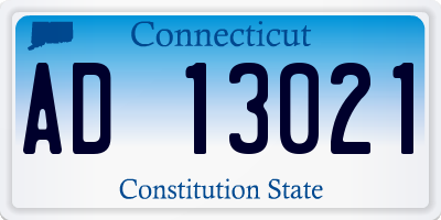 CT license plate AD13021