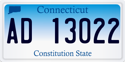 CT license plate AD13022