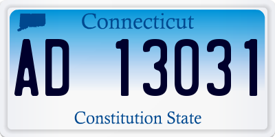 CT license plate AD13031