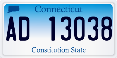 CT license plate AD13038