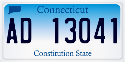 CT license plate AD13041