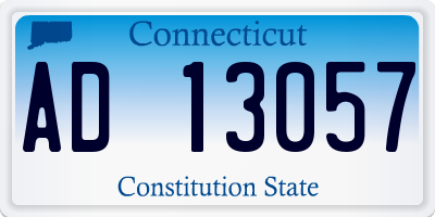 CT license plate AD13057